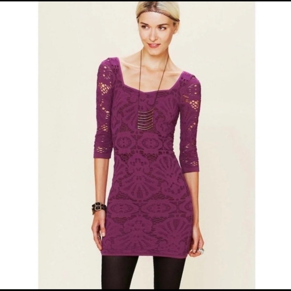 Free People Fuchsia Pink Body con Dress